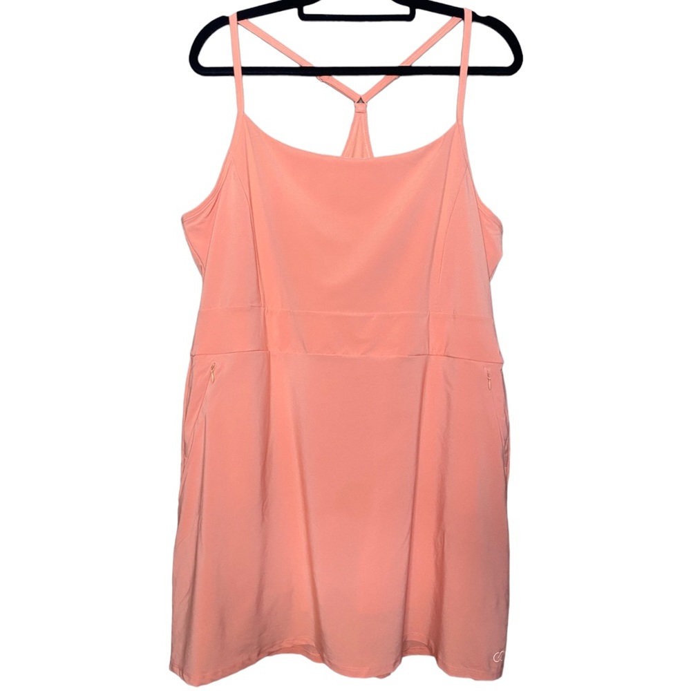 NWT Calia women’s performance flushed pink dress with shorts attached XL